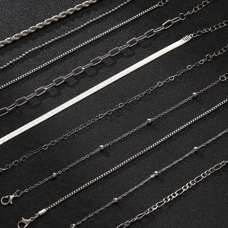 Minimalist Multi-layer Alloy Basic Style Bracelet Suit