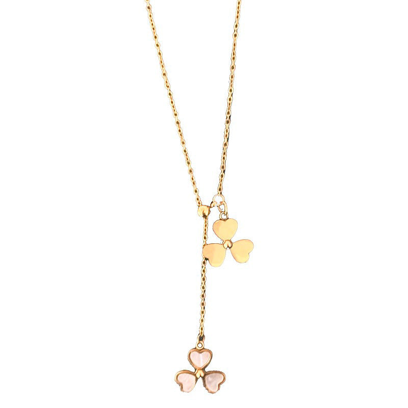 Pull Adjustable Titanium Steel Necklace Women's Simple Fashion