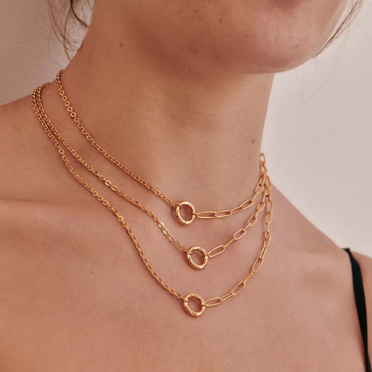 Open End Ring Necklace Pendant Stainless Steel