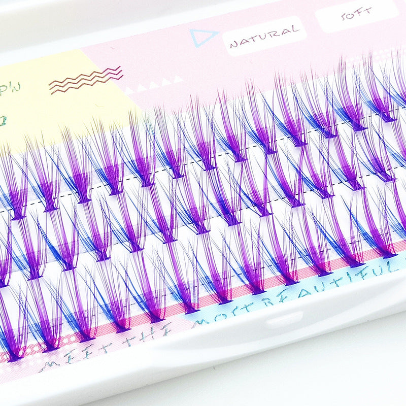 Mink Velvet Blue-Violet Colored Flowers With Thick and Lifelike Planting False Eyelashes