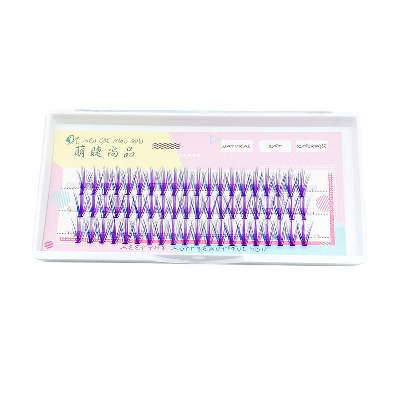 Mink Velvet Blue-Violet Colored Flowers With Thick and Lifelike Planting False Eyelashes