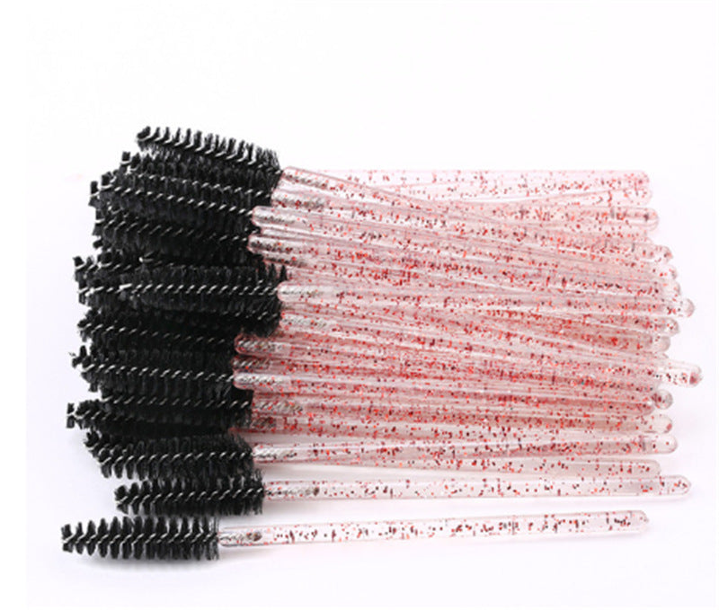 Disposable Makeup Tools Crystal Rod Nylon Head Solid Eyelash Brush Color Eyelash Comb Grafting