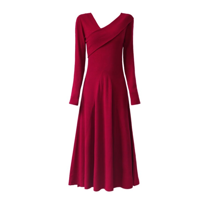 Early Autumn Tight Waist Niche Chic Engagement Red Dress