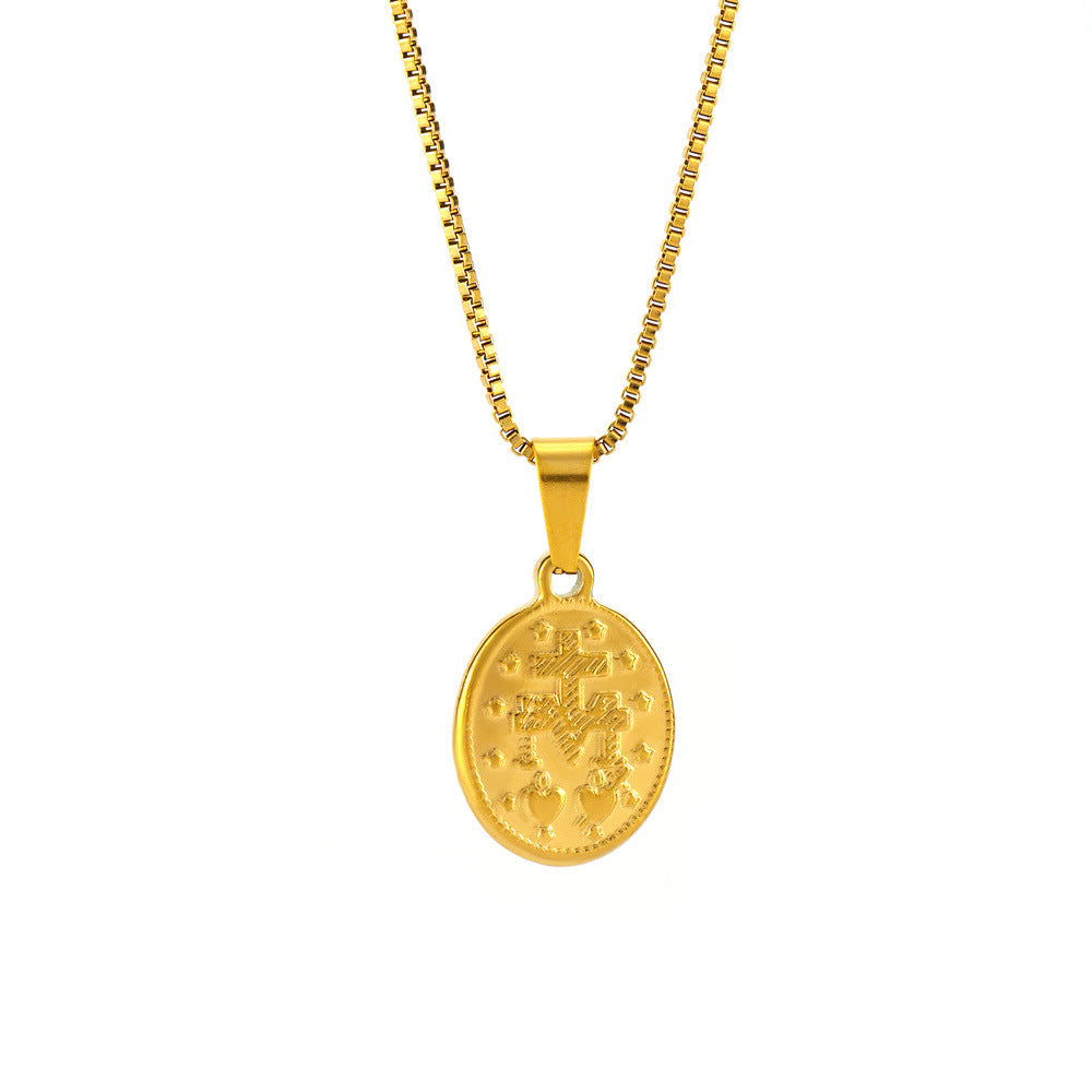 Box Chain Stainless Steel Plated 18K Gold Necklace