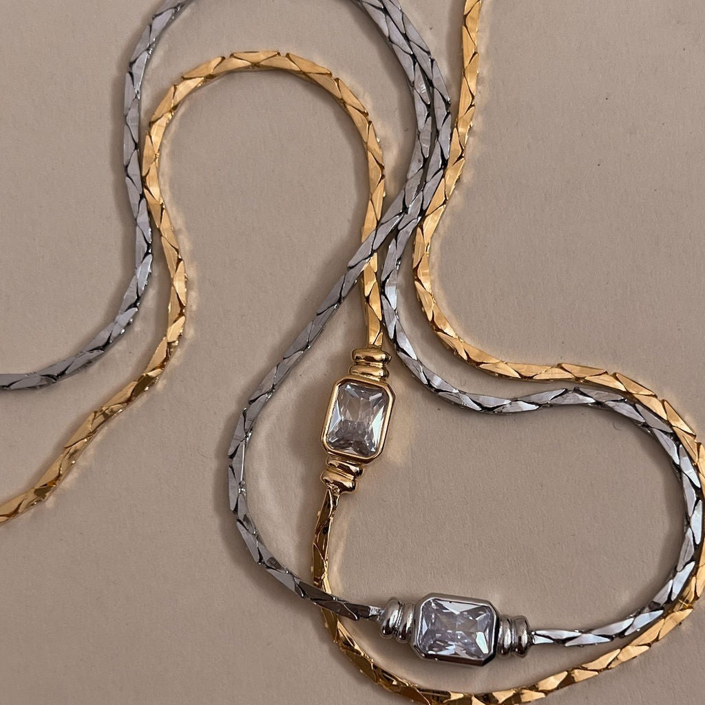 Color-retaining Braided Chain Zircon High Color-retaining Necklace