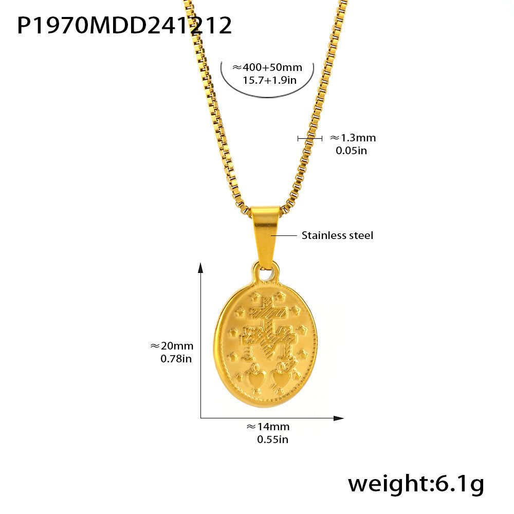 Box Chain Stainless Steel Plated 18K Gold Necklace