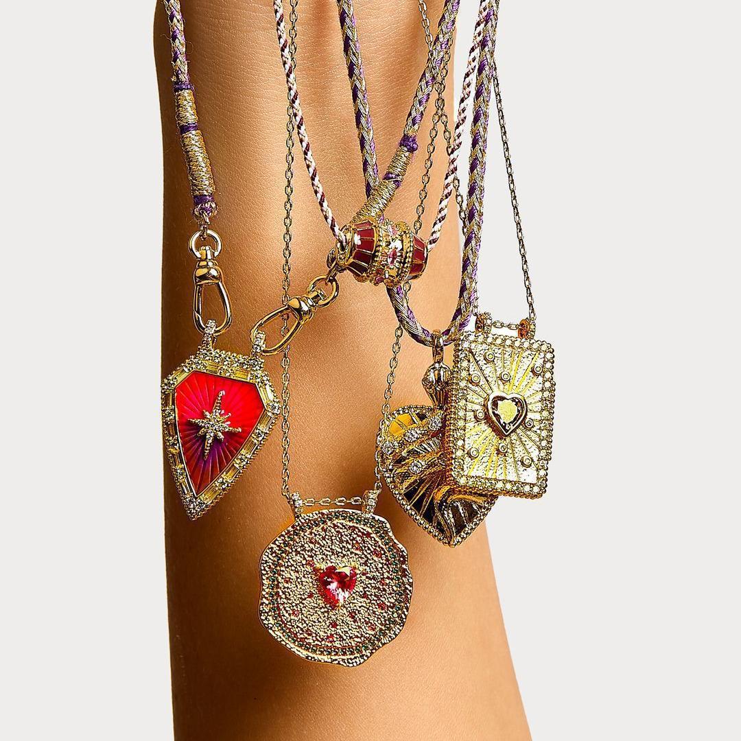 Fashion Color Tarot Necklace Simple Drop Oil Zircon Pendant Gold Plated