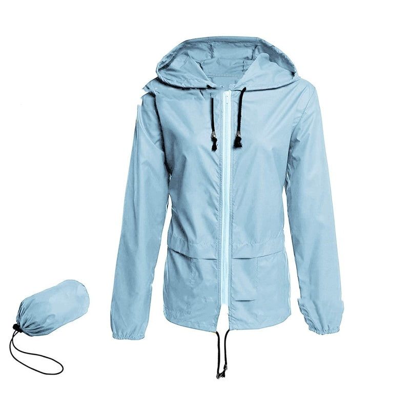 Hooded Solid Color Long Sleeve Coat And Trench Coat
