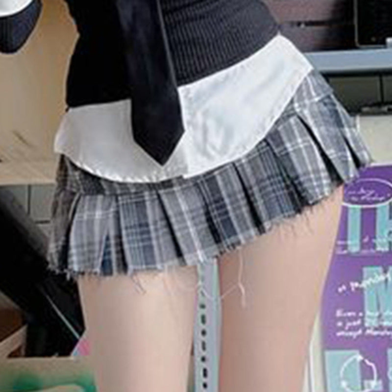 Slimming Contrast Color Versatile Short Skirt Sweet And Spicy Girl Skirt
