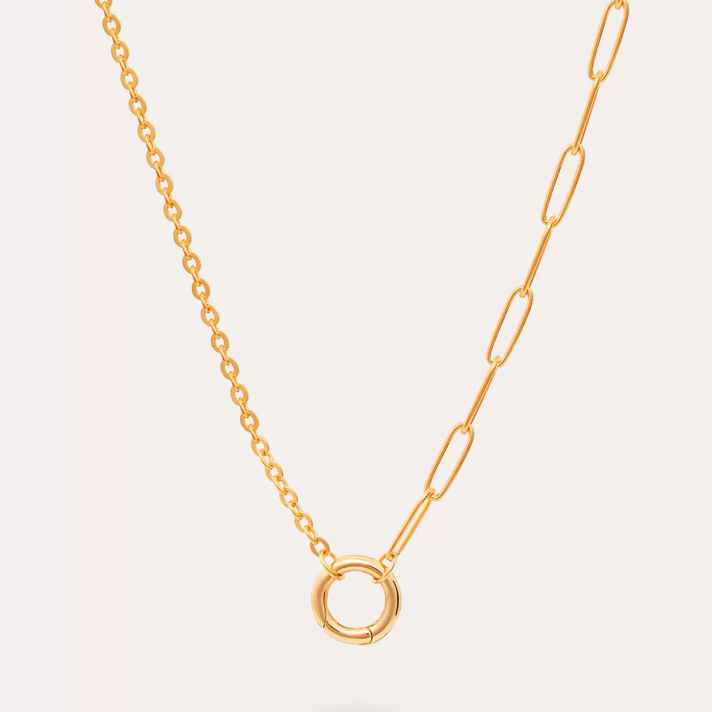 Open End Ring Necklace Pendant Stainless Steel