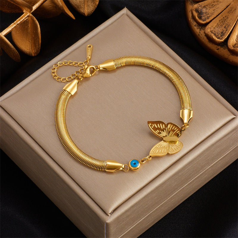 Women's Fashion Three-dimensional Butterfly Titanium Steel Bracelet