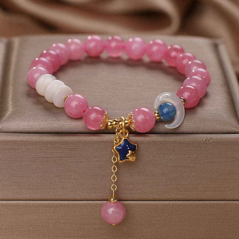 Natural Tourmaline Double Ring Bracelet Women's Light Luxury
