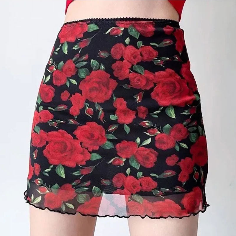 Sexy Stretch High Waist Mesh Skirt