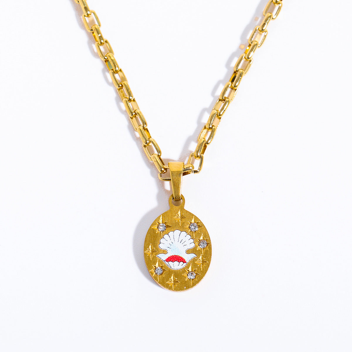 Hand Painting Light Luxury High Color Retention Pendant Necklace