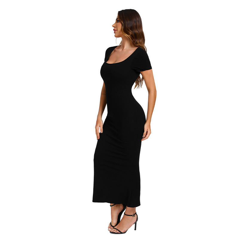 Women's Casual Slim-fit Long-sleeved Home Two-in-one Body Shaping Dress