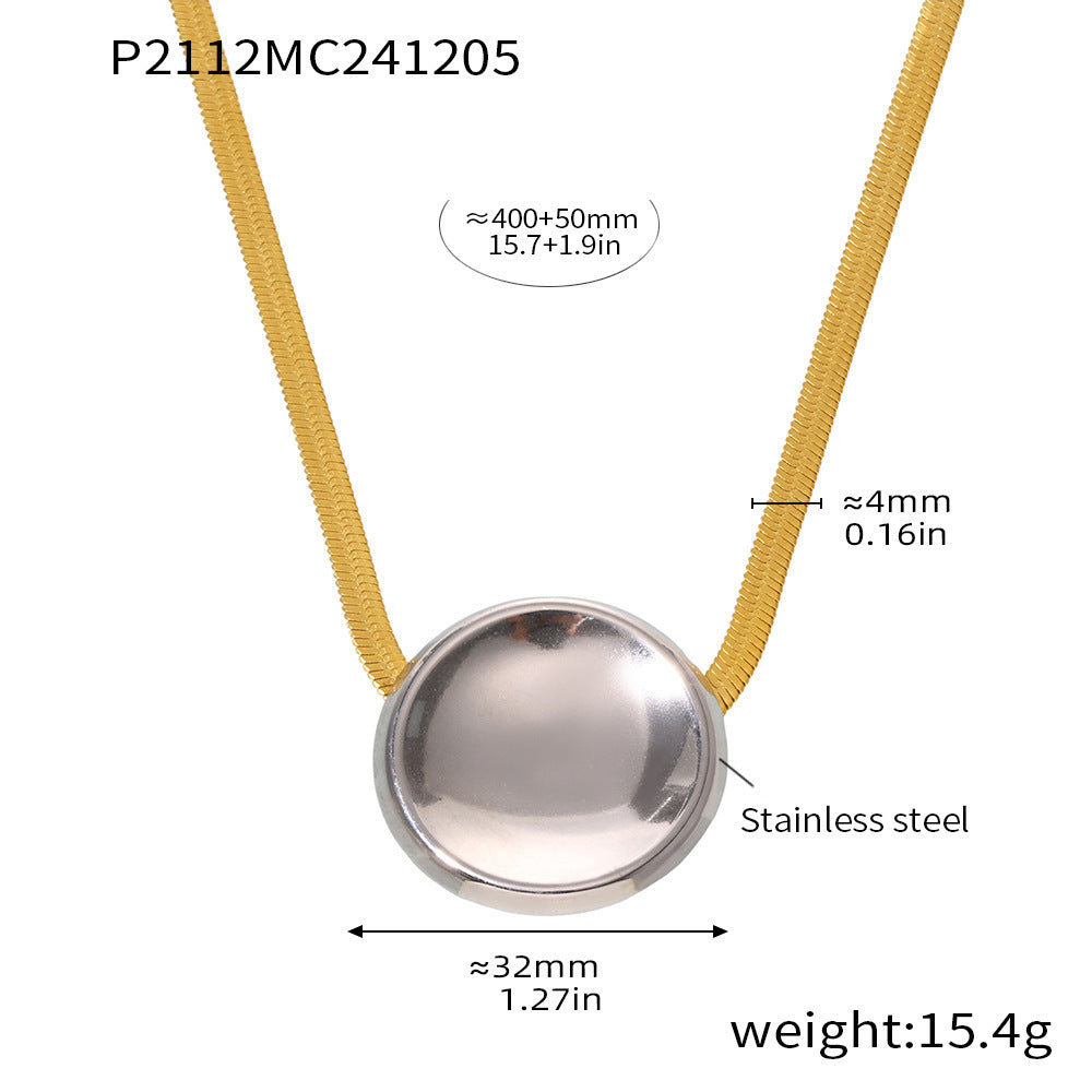 Design Sense Large Round Long Blade Necklace