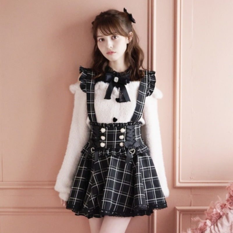 Japanese Style Lace Ribbon Bow Strap Dress