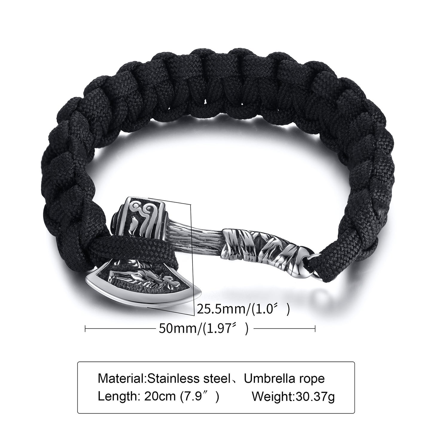 Men's Fashion Stainless Steel Viking Axe Bracelet