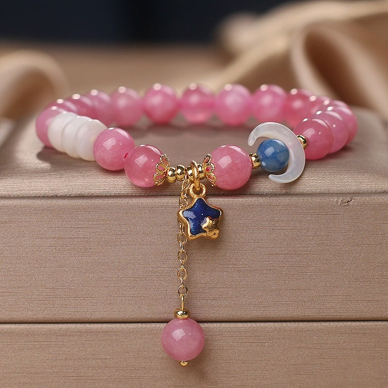 Natural Tourmaline Double Ring Bracelet Women's Light Luxury
