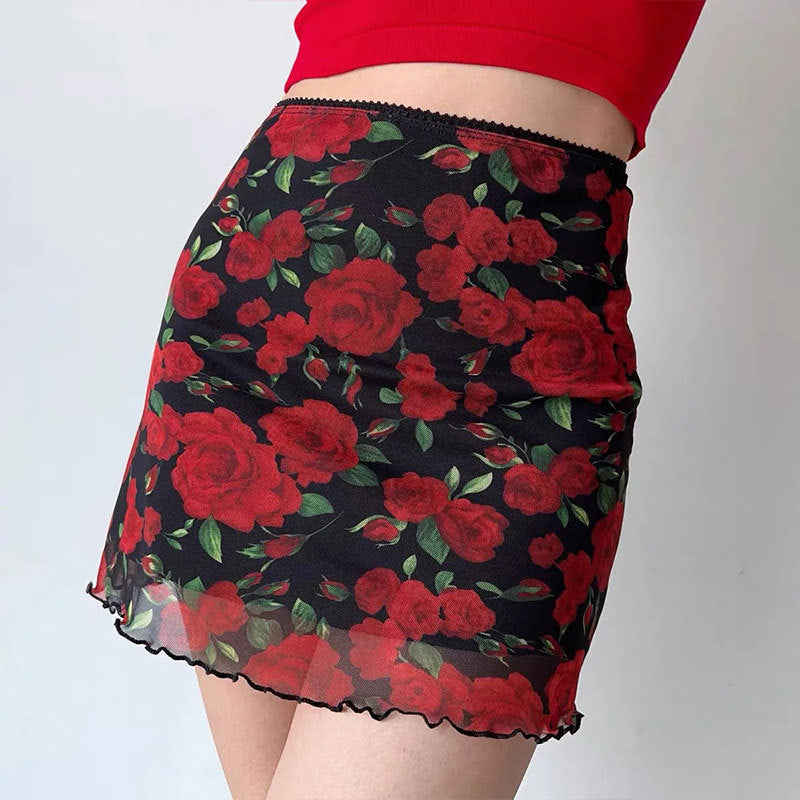 Sexy Stretch High Waist Mesh Skirt
