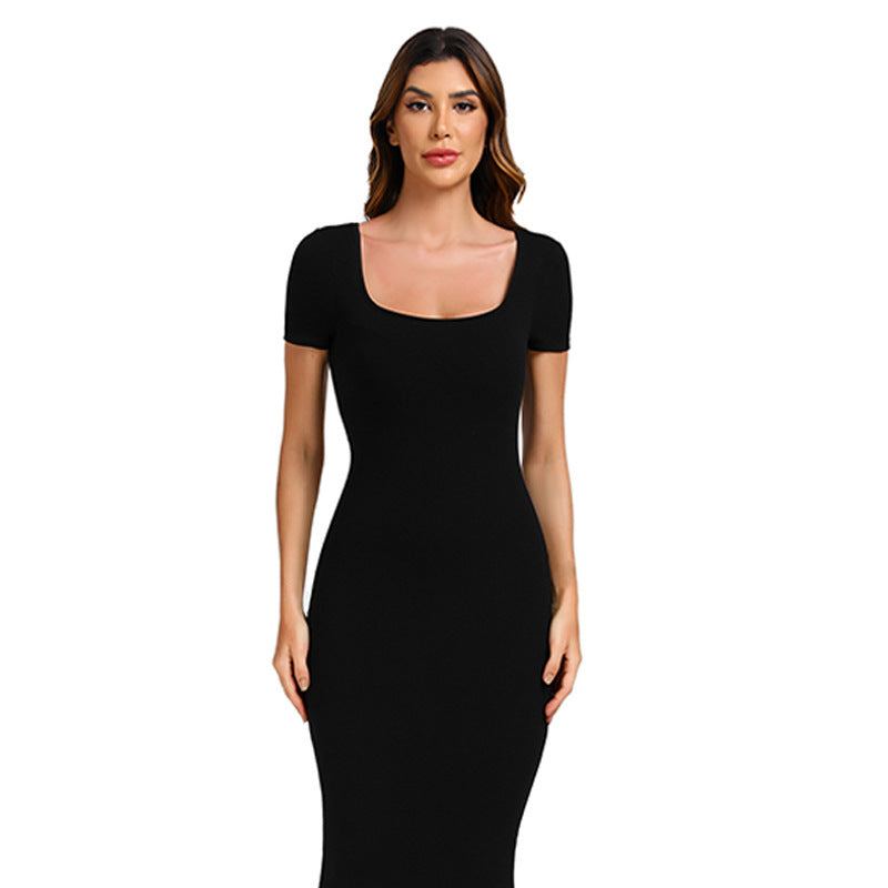 Women's Casual Slim-fit Long-sleeved Home Two-in-one Body Shaping Dress