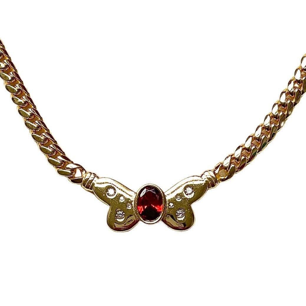 Titanium Steel Color-retaining Butterfly Zircon Necklace