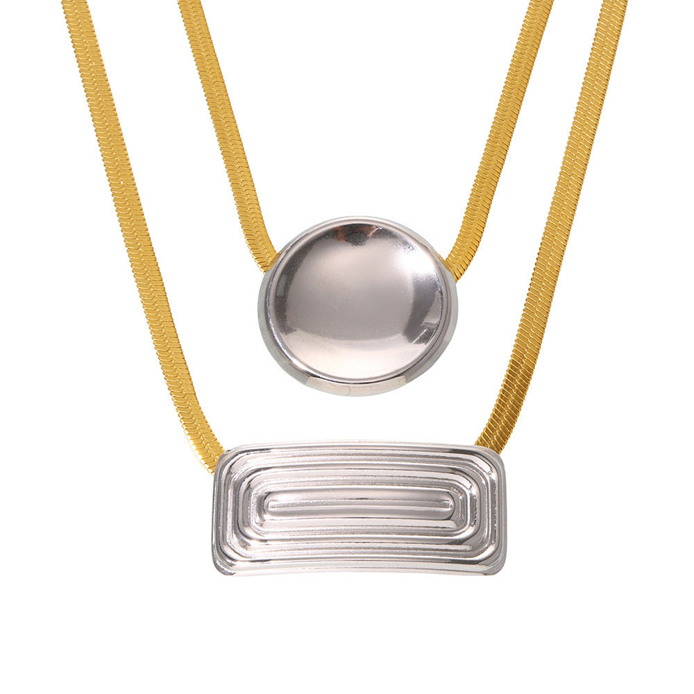 Design Sense Large Round Long Blade Necklace