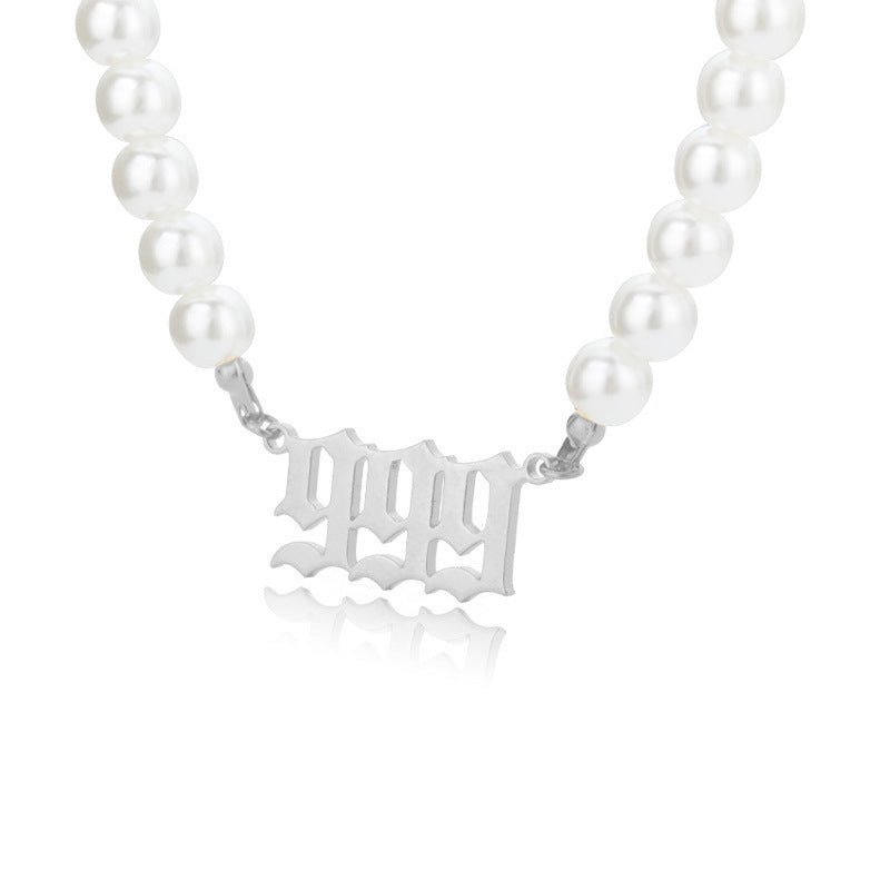Affordable Luxury Stainless Steel Digital Pendant Necklace Simple