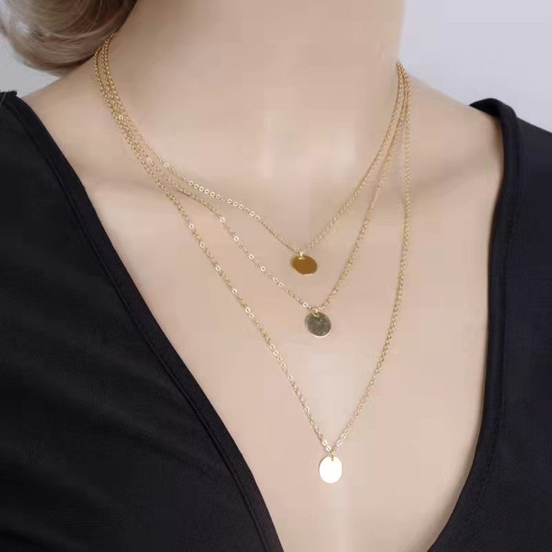 Ornament Sequined Simple And Short Clavicle Necklace