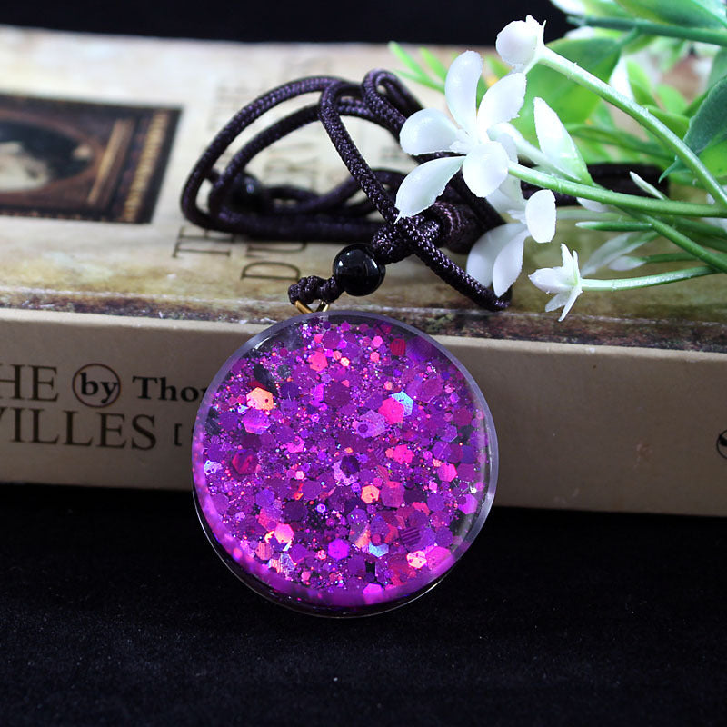 Fashion Unique Crystal Gravel Resin Necklace