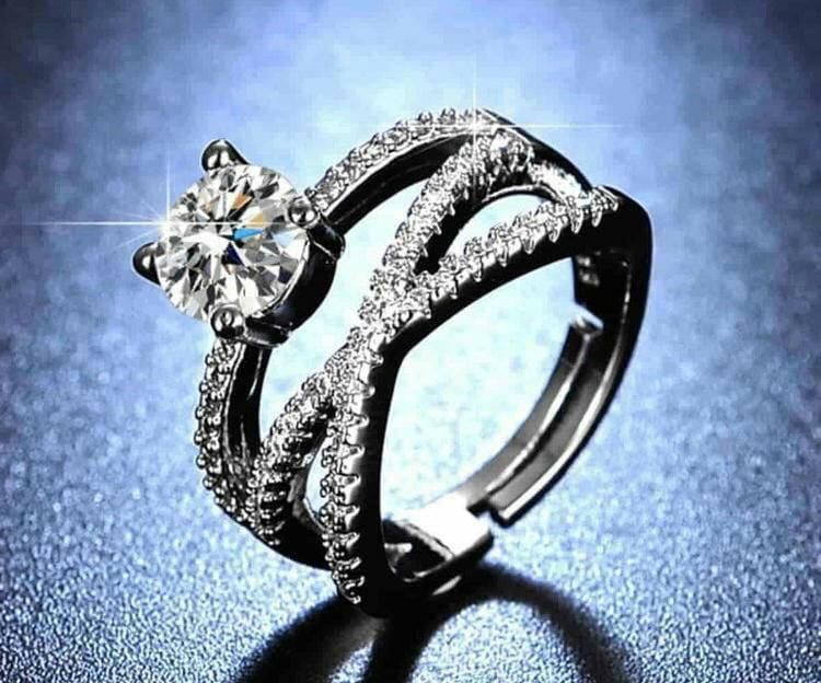 Layered diamond ring imported