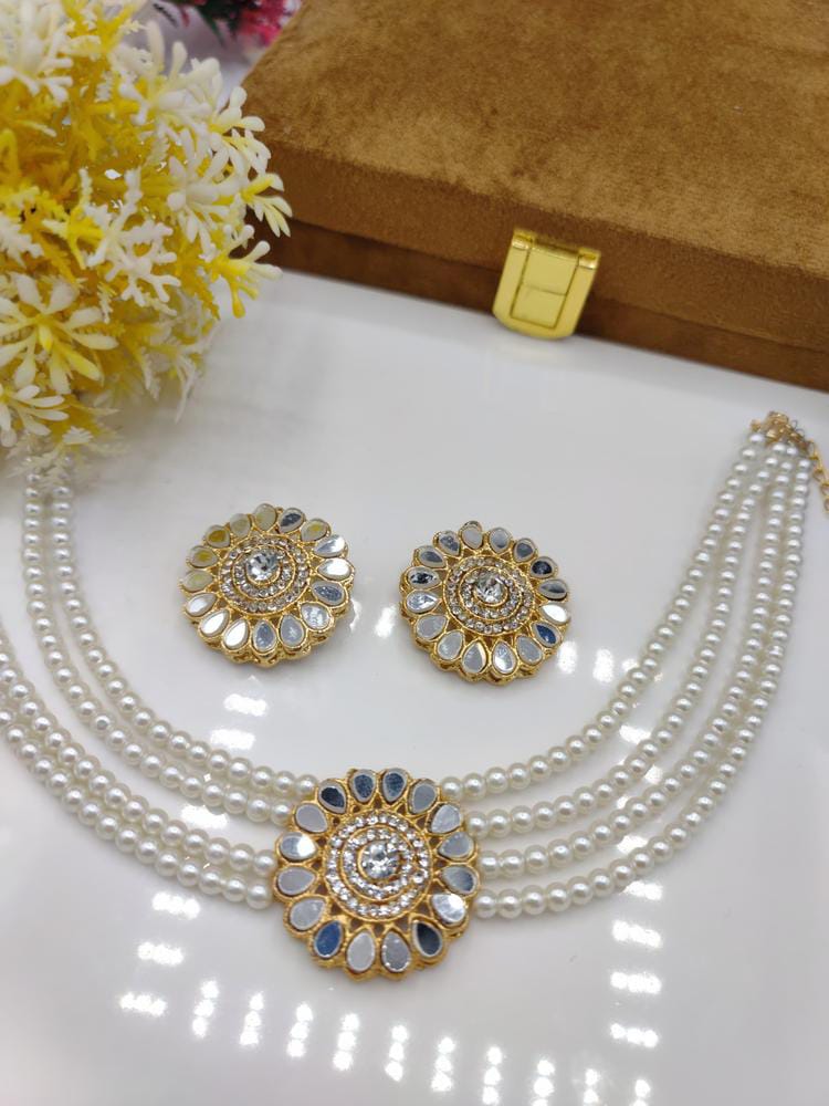 Pearls and Sheesha Kundan Set