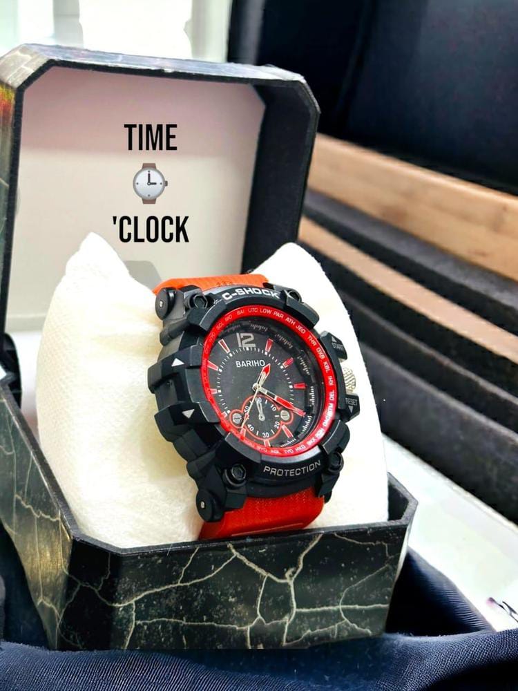 Men's Sports Watch (Black, Red)