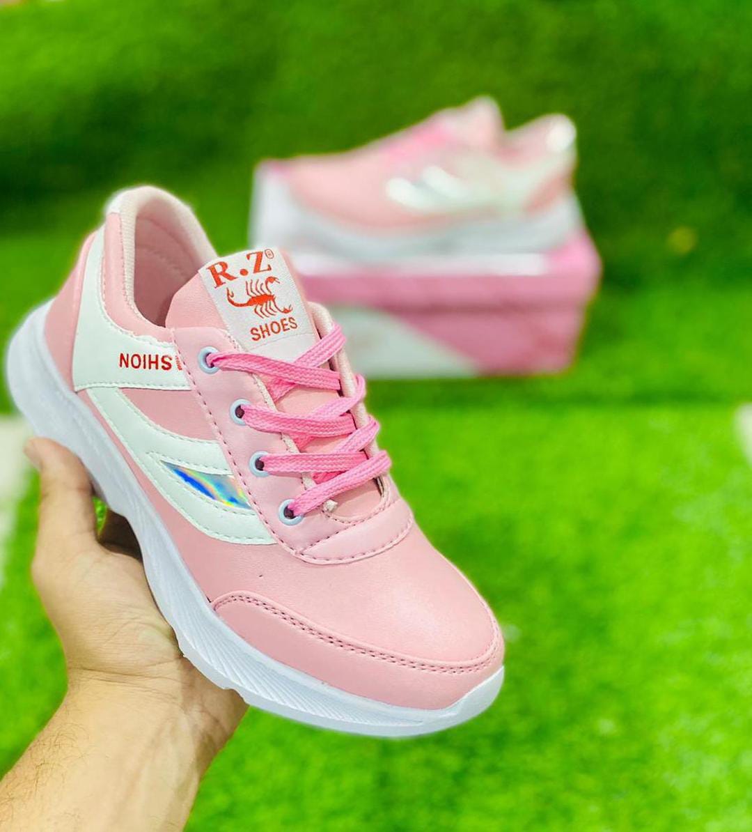 Women's Rexine Walking Joggers (Pink)