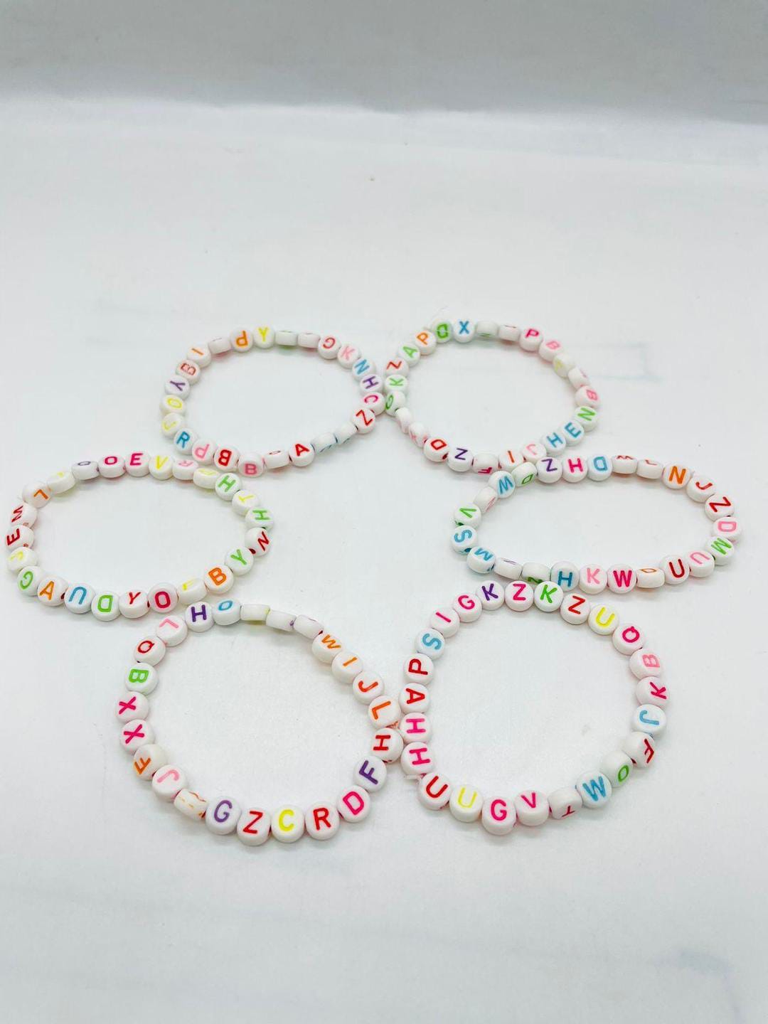 6 Pcs Alphabet Bracelets