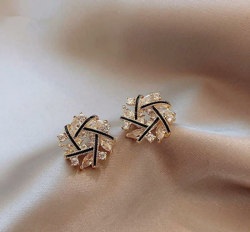 Star Shaped Gold Plated Zircon Studs