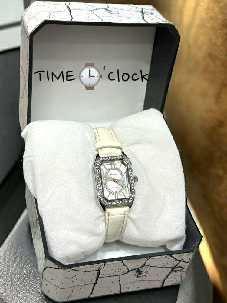 Leather Women's Square Watch