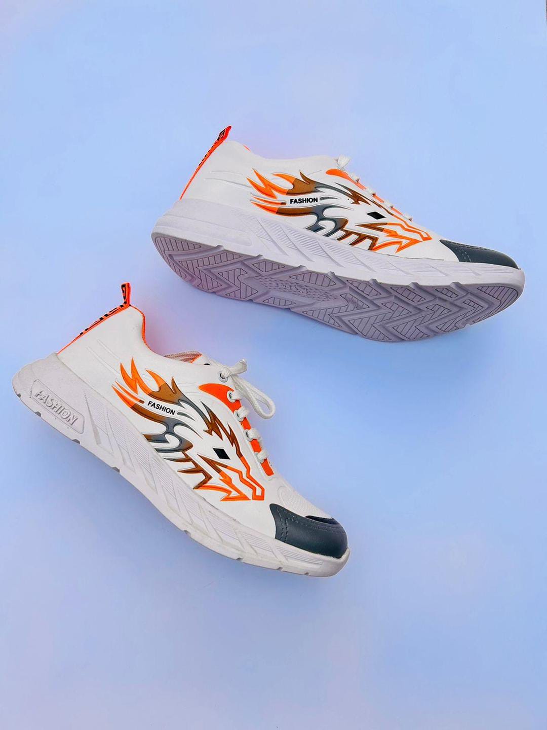 Men's Synthetic Leather Joggers (orange)