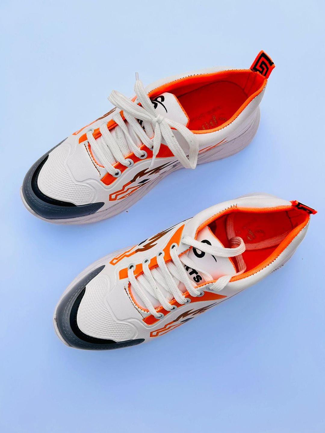 Men's Synthetic Leather Joggers (orange)