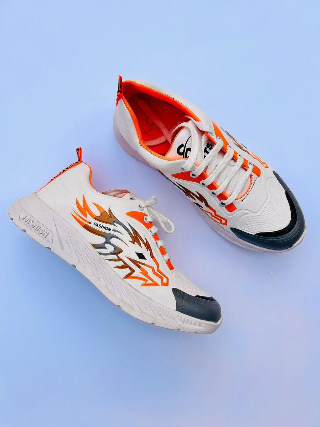 Men's Synthetic Leather Joggers (orange)