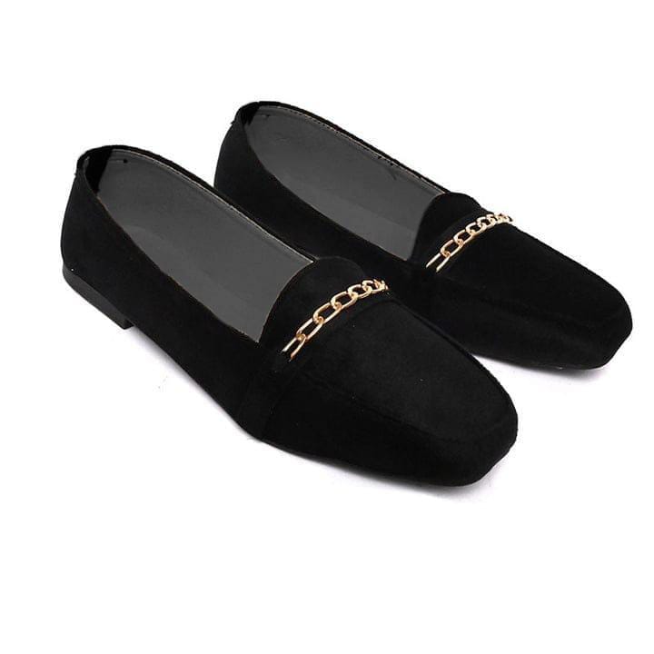 Women's Velvet Pumps Shoes (Black)