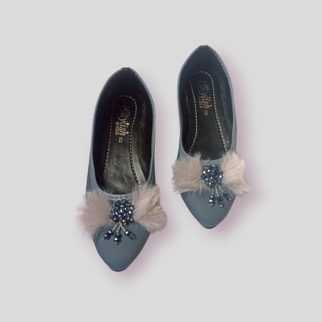 Women's Rexine Semi-Formal Pumps (Grey)