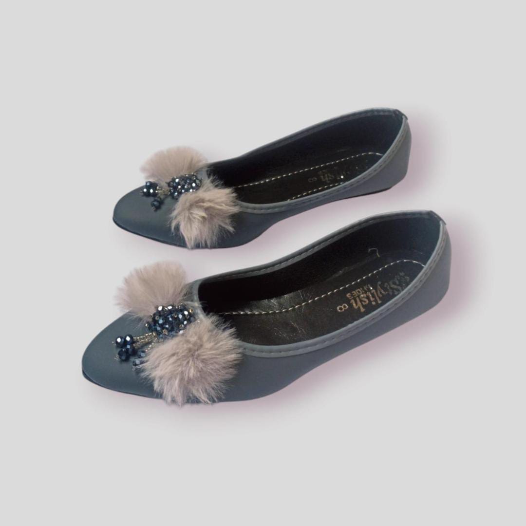 Women's Rexine Semi-Formal Pumps (Grey)