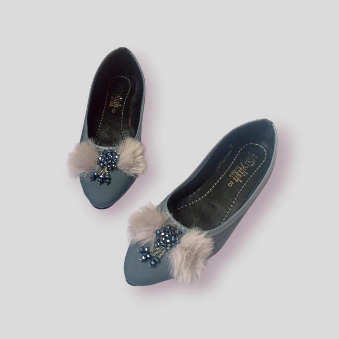 Women's Rexine Semi-Formal Pumps (Grey)
