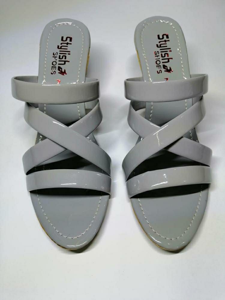 Women's Rexine Formal Wedges (Grey)