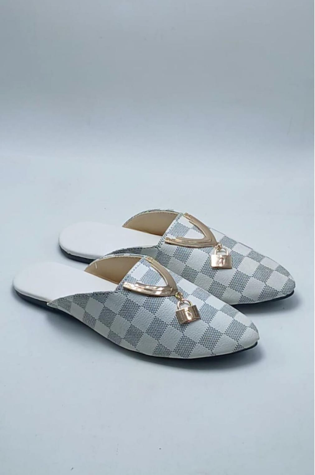 Stylish Women's Fabric Casual Mules (Grey Design)