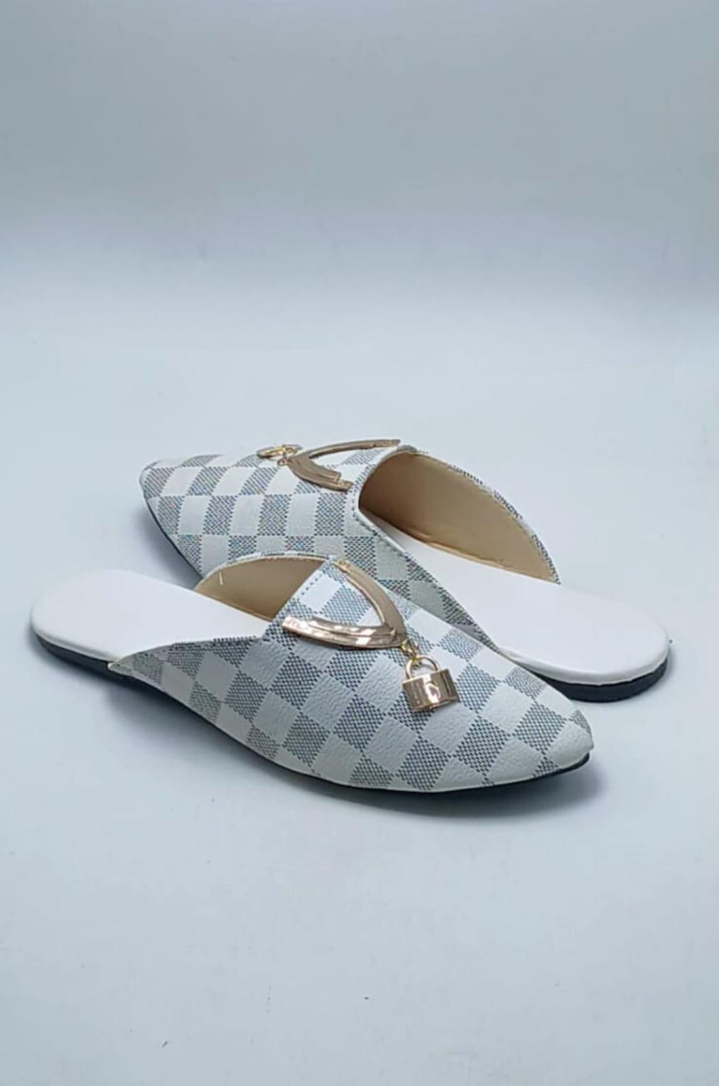 Stylish Women's Fabric Casual Mules (Grey Design)