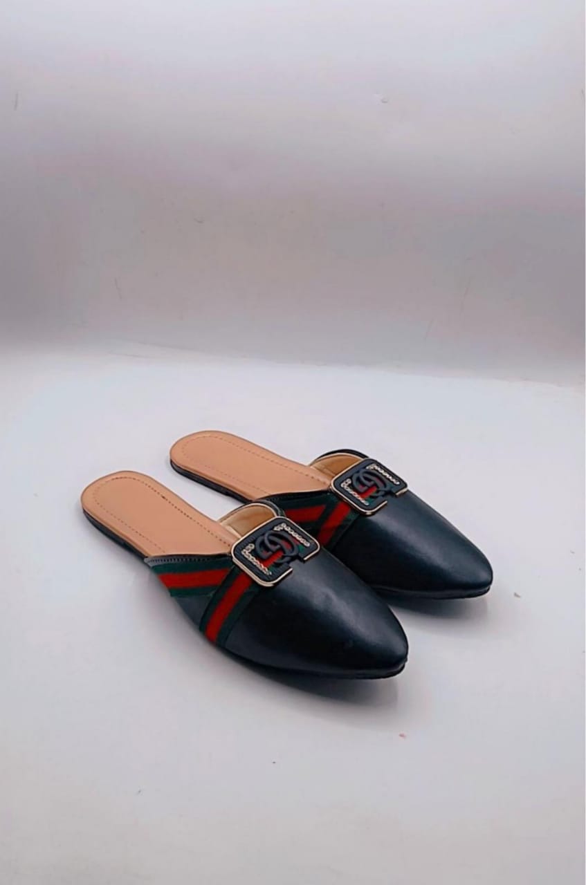 Stylish Women's Casual Rexine (Black Gucci Design)