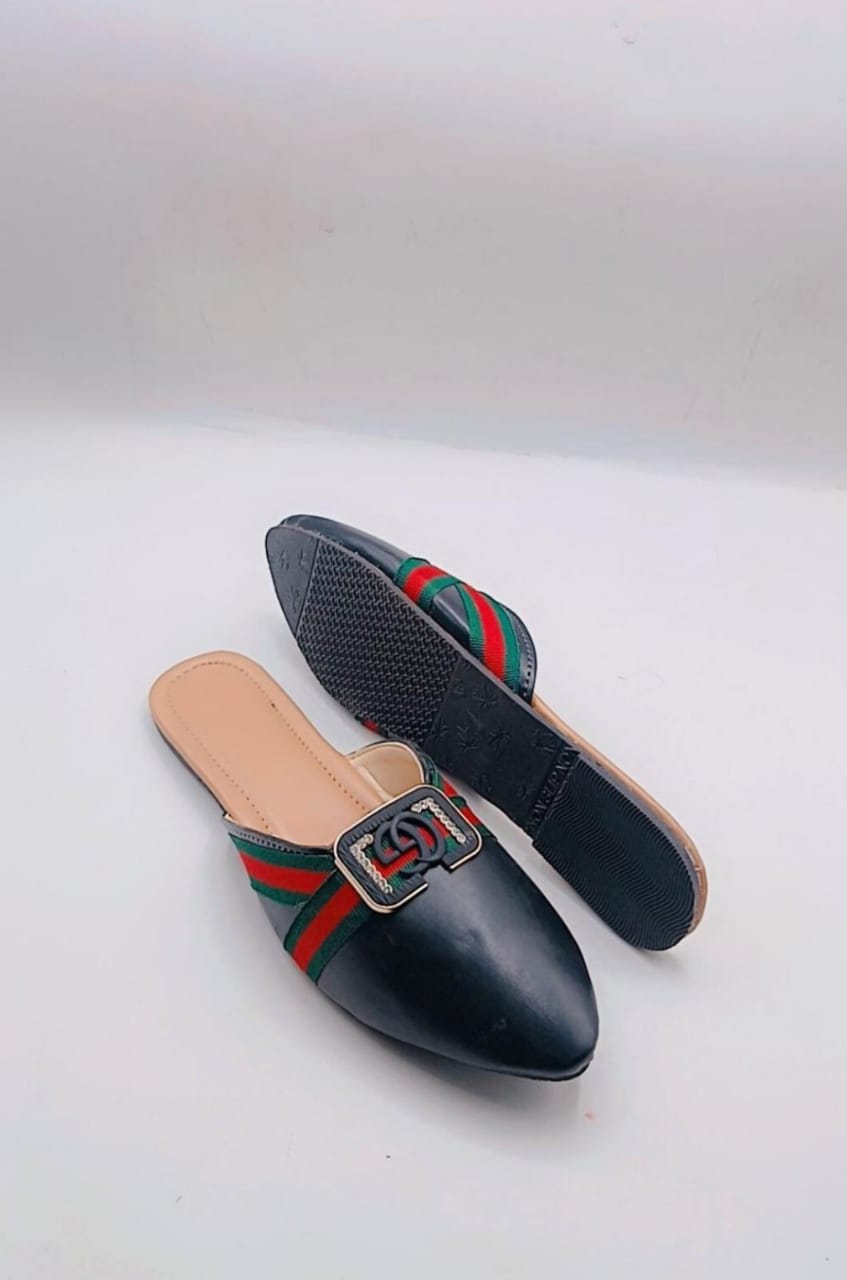 Stylish Women's Casual Rexine (Black Gucci Design)