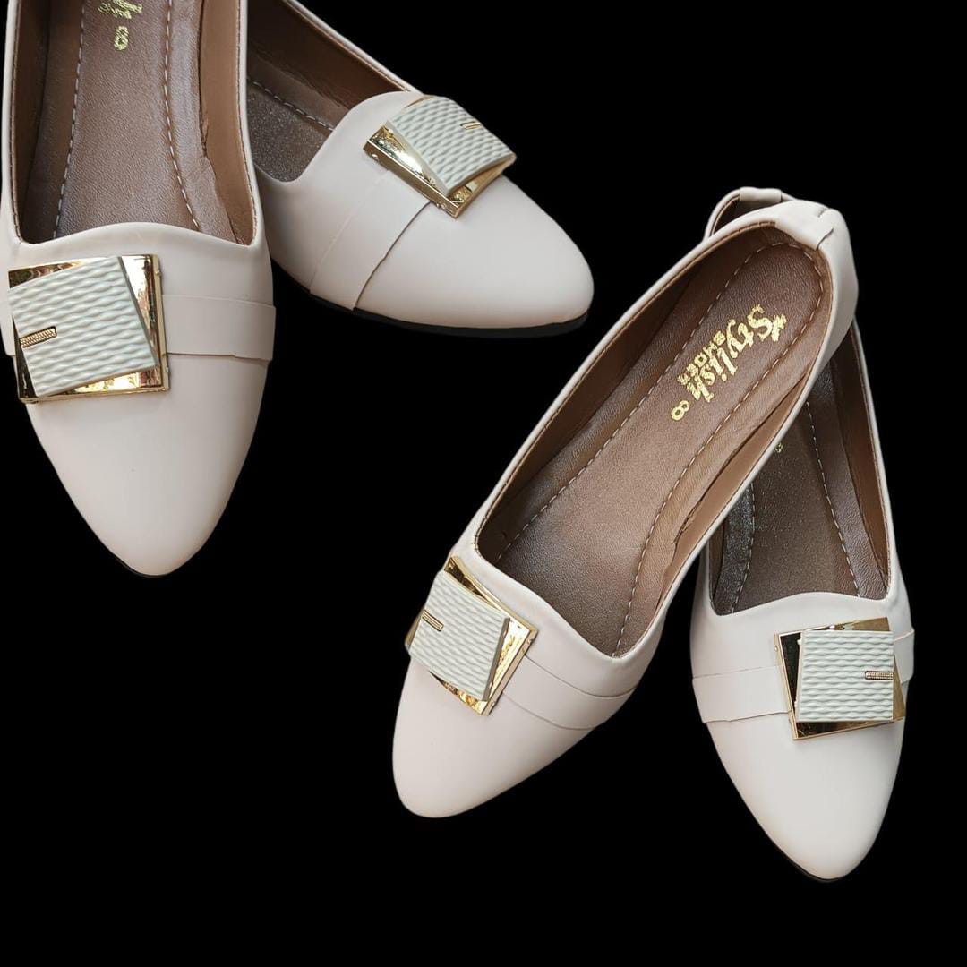 Women's PVC Casual Pumps (Beige)